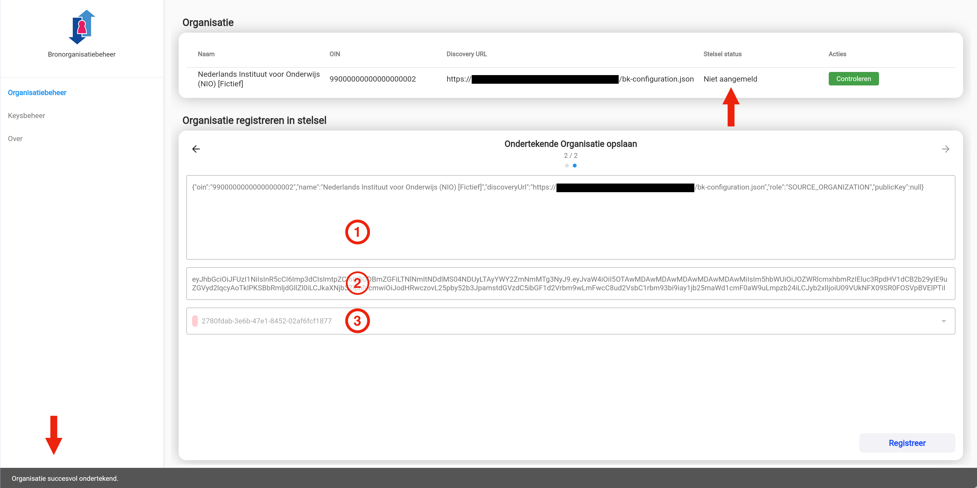 Aanmeldverzoek opgeslagen